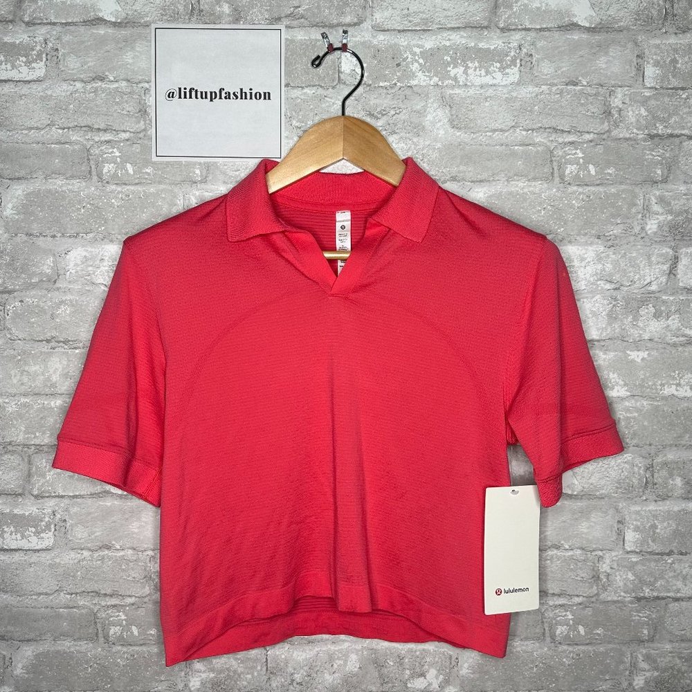 Lululemon Swiftly Tech Relaxed Fit Polo Shirt NWT Size 2 (Lip Gloss)